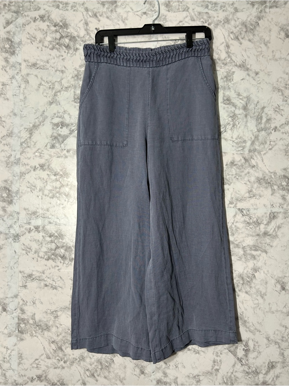 Joie Slate Blue Wide Leg Linen Pants